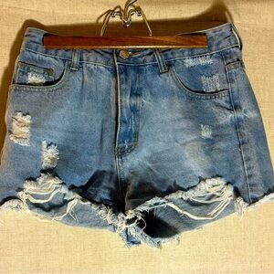 High-waisted Denim Shorts